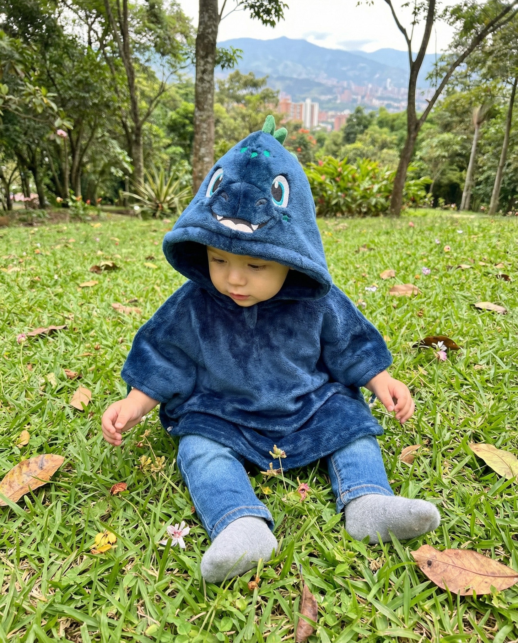 Ruana Dino Azul