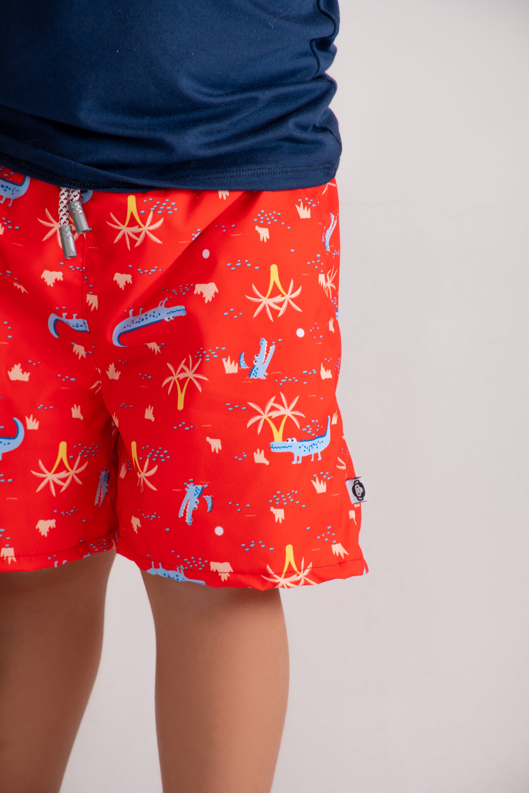 Pantaloneta Cocodrilos Rojo Para Niños