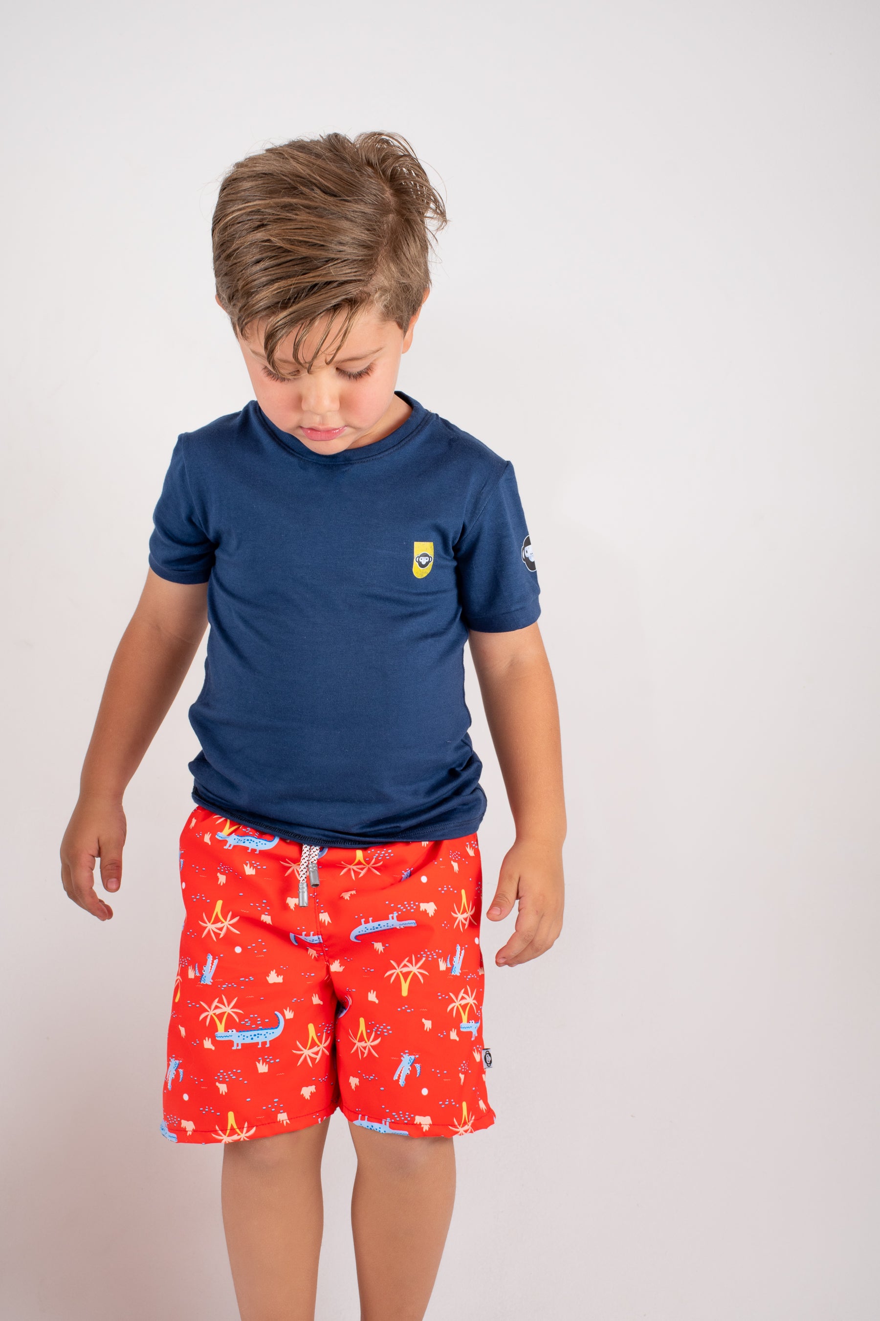 Pantaloneta Cocodrilos Rojo Para Niños