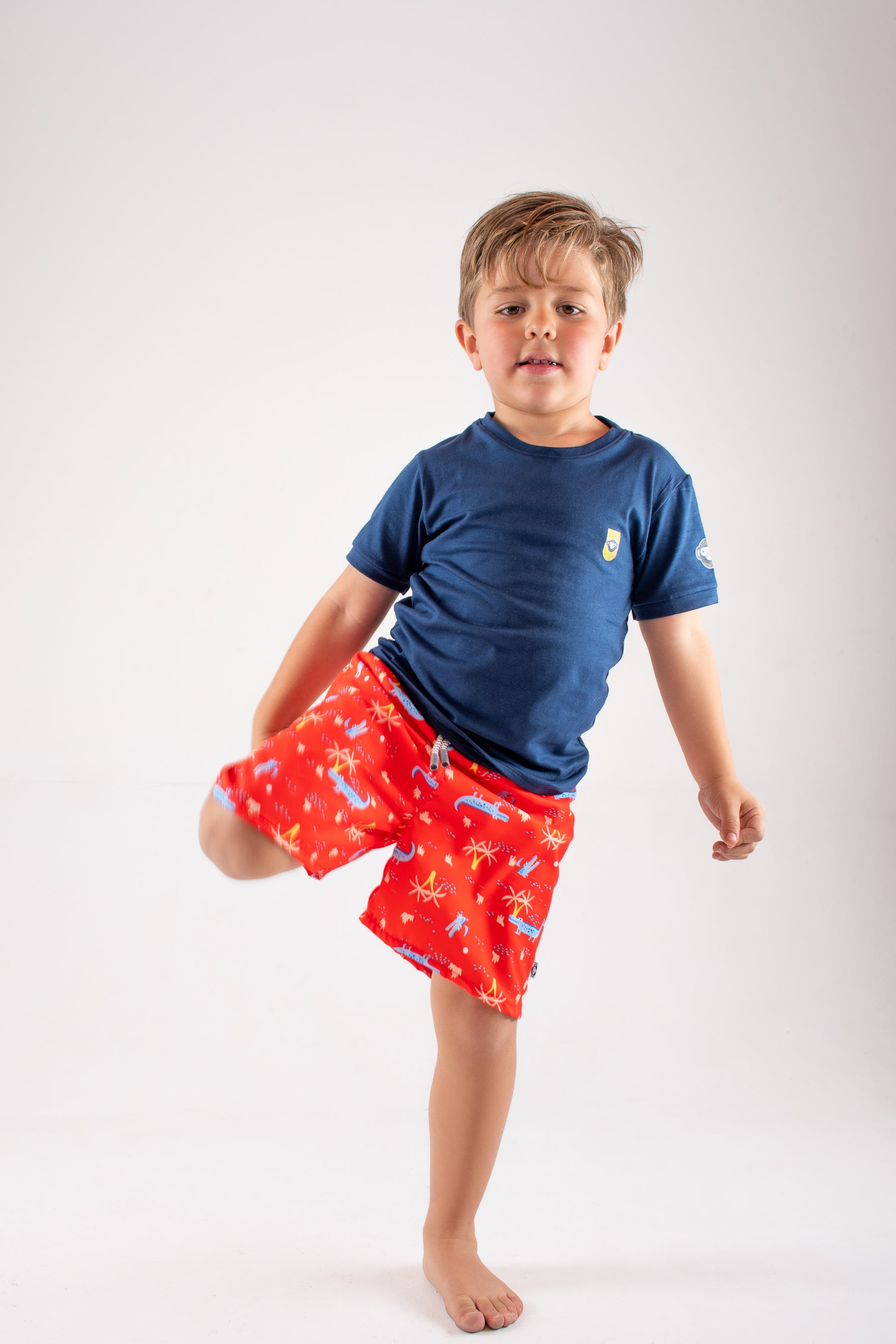 Pantaloneta Cocodrilos Rojo Para Niños