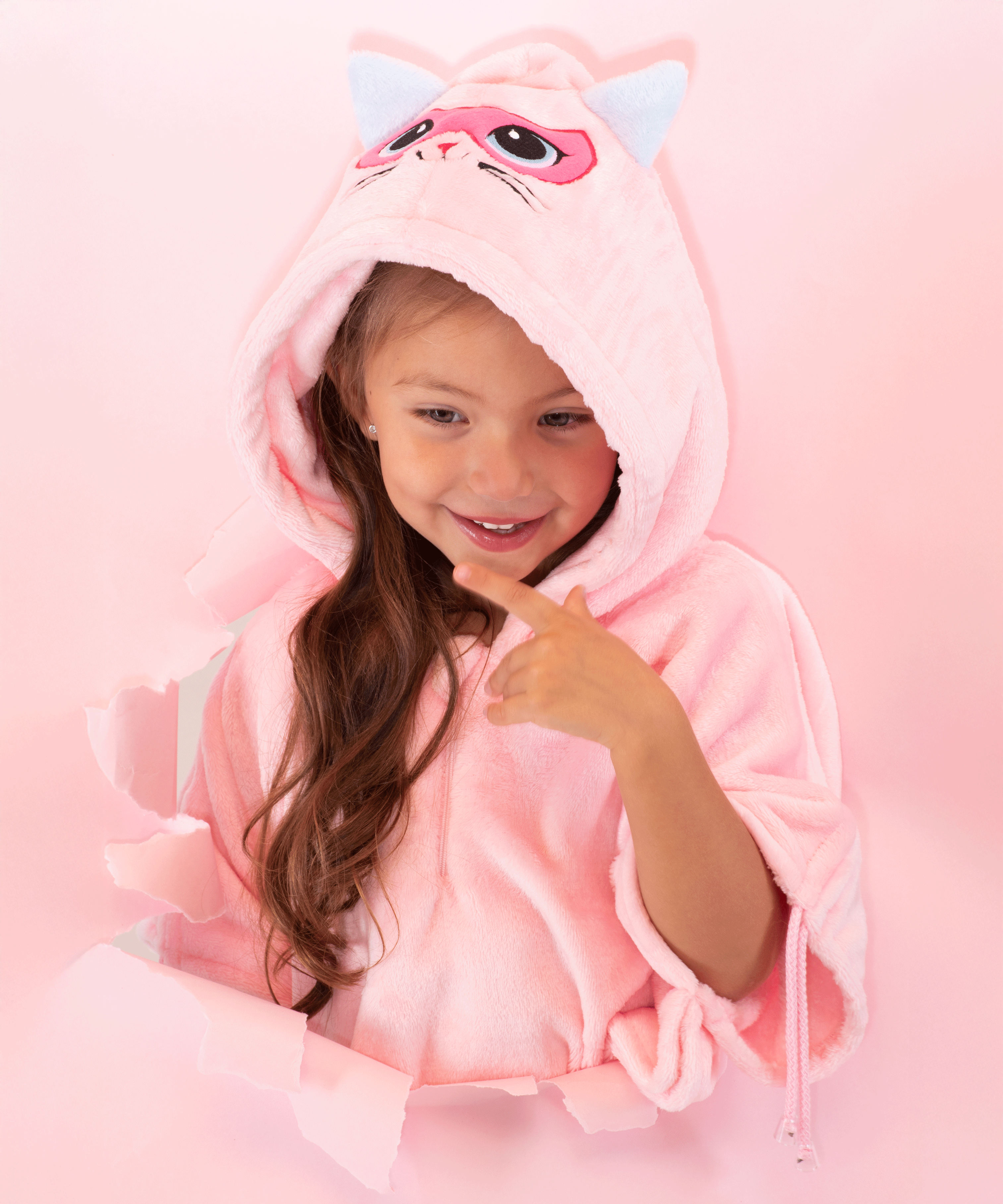 Ruana de Super Gatica Pink