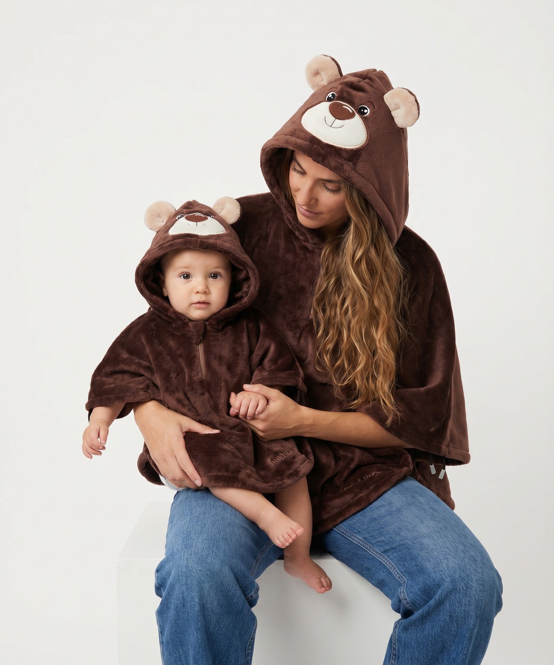 Combo Adulto y Niño - Ruana Osito Balú