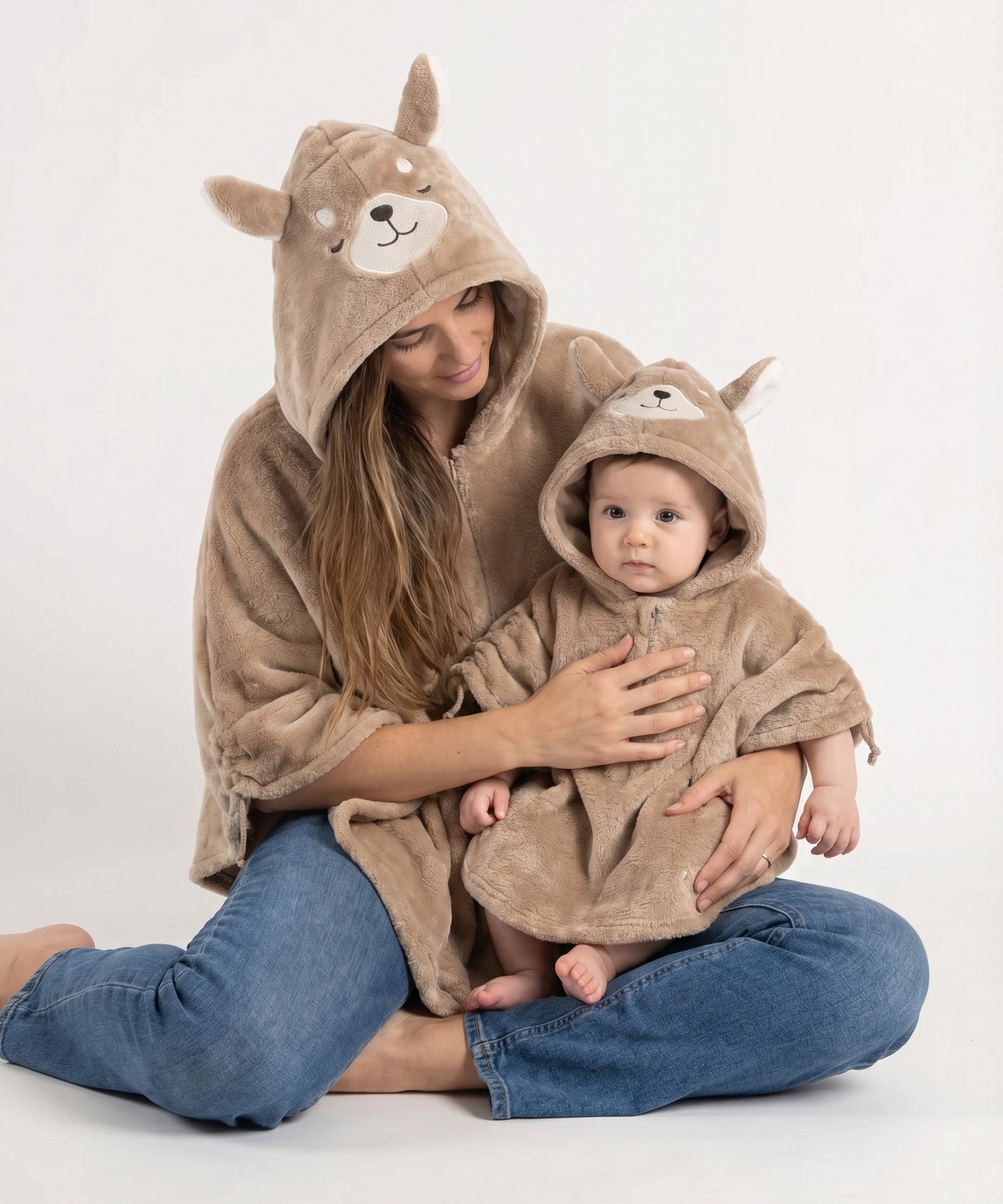 Combo Adulto y Niño - Ruana Osito